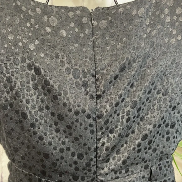 Tulle for Anthropologie Black Polka Dot Sleeveless Peplum Pleated Midi-Dress - Picture 5 of 11